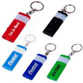 Plastic Rectangular Dual Function LED Light Key Ring